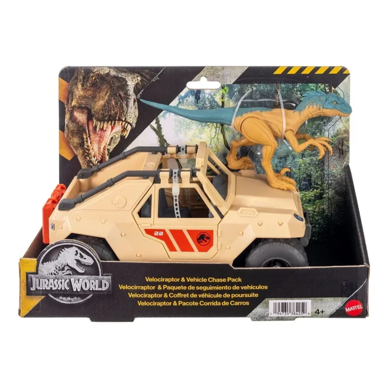 Boneco Velociraptor + Veículo Off Road Jurassic World Mattel - Mattel