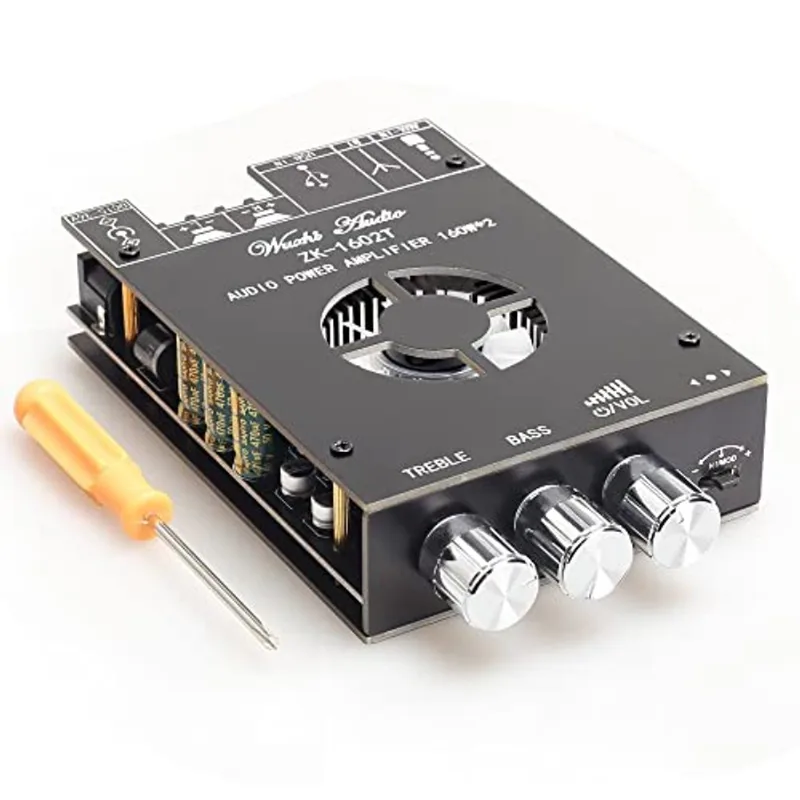 Placa Do Amplificador De Energia De 320w Com Subwoofer 2.0 Channel 160w×2, Módulo Amplificador De Potência De Áudio De 15v-36v Com Controle
