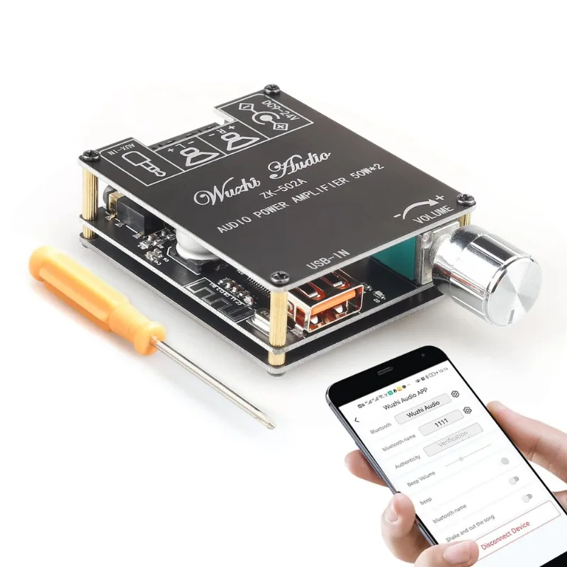 Placa Amplificadora Bluetooth 5.0 Zk-502a 50wx50w Dc9-24v