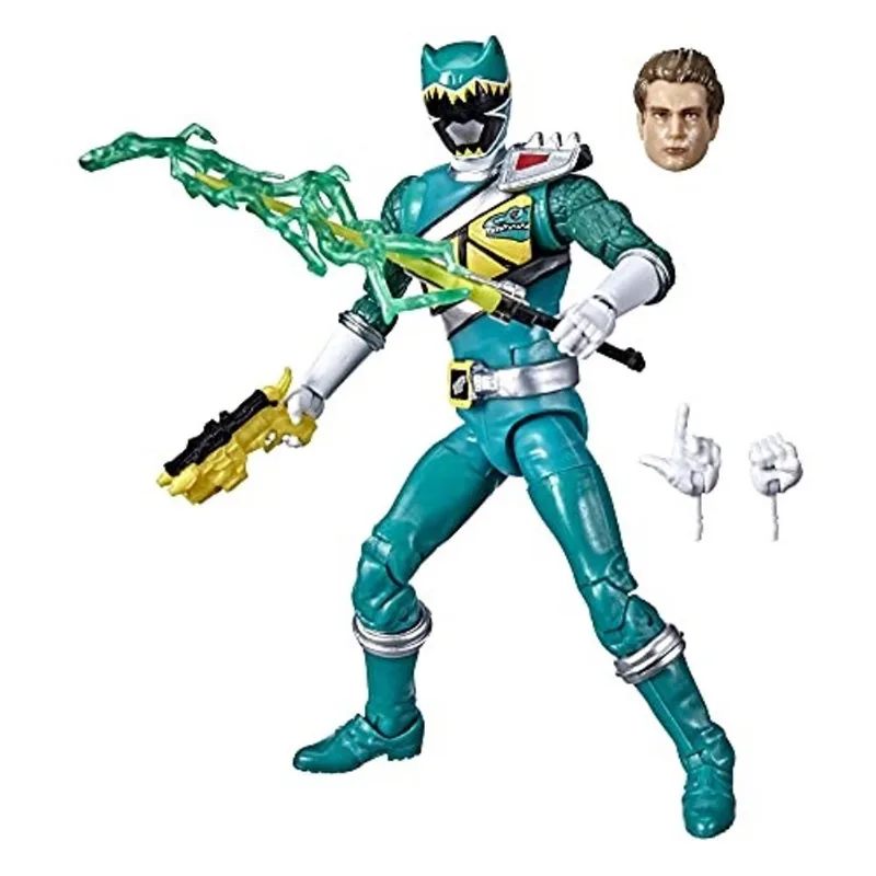 Power Rangers Lightning Collection Dino Charge Green Ranger 6 Polegadas Premium Collectible Action Figure Toy with Accessories, Ages 4 and Up