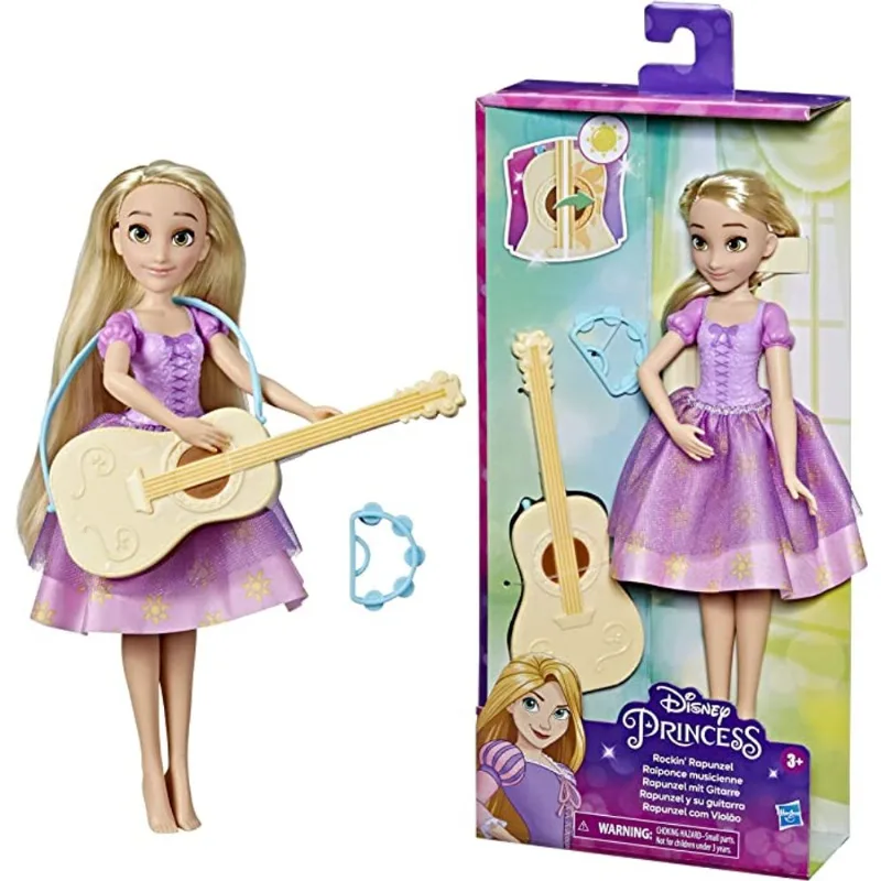 Boneca Disney Princesas Rapunzel c/ Violão Que Muda de Cor