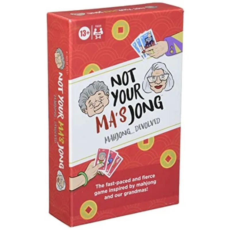 Hasbro Gaming Not Your Ma's Jong, um jogo de cartas rápido para 3-4 jogadores inspirados em Mahjong e 2 avós, jogo em família, jogo de festa divertido para idades 13 +