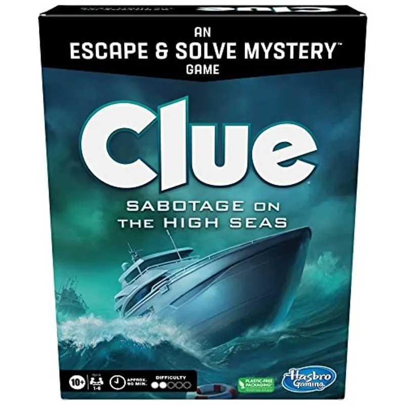 Jogo de tabuleiro de pistas Sabotage em alto mar, Jogo de Fuga de Pistas, Jogos de Mistério de Assassinato, Jogo de tabuleiro familiar cooperativo, Idades 10 e acima, 1-6 jogadores
