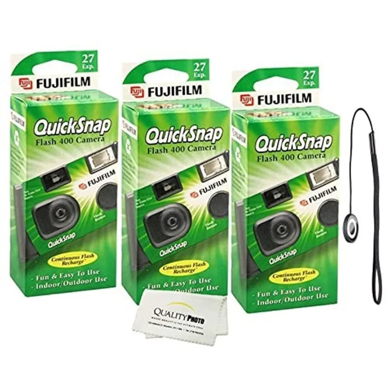 Fujifilm QuickSnap Flash 400 Descartável 35mm Camera + Qualidade Foto Pano de Microfibra