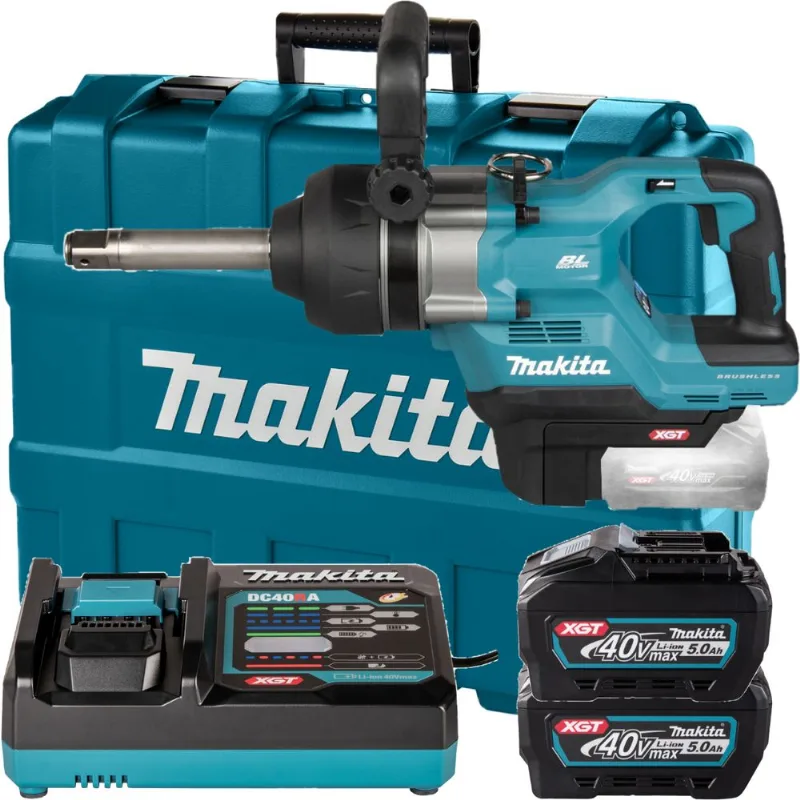 Chave Impacto Makita 40V TW010GT201 Kit com 2 Baterias