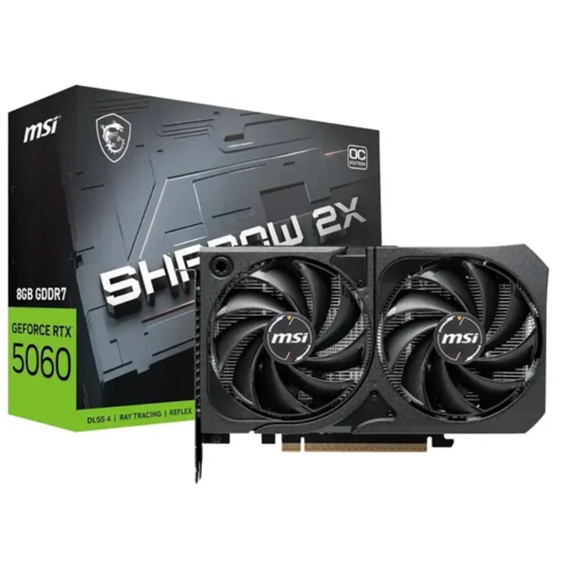 Placa De Vídeo Msi Geforce Rtx5060 Shadow 2x Oc 8gb Gddr7 Pci-express