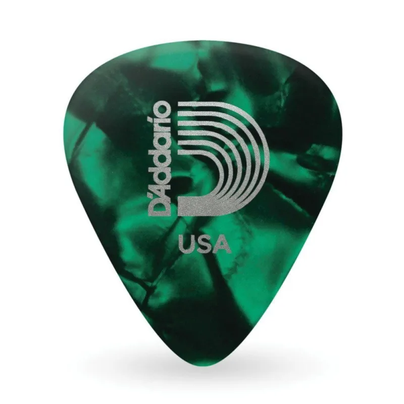 Palheta Celulóide 1.25MM 25 Unidades Verde D'Addario 1CGP7-25 - OUTRAS