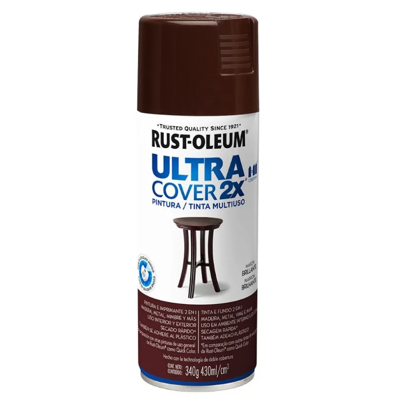 Tinta Spray Ultra Cover 2x Marrom Brilhante 340g Viapol