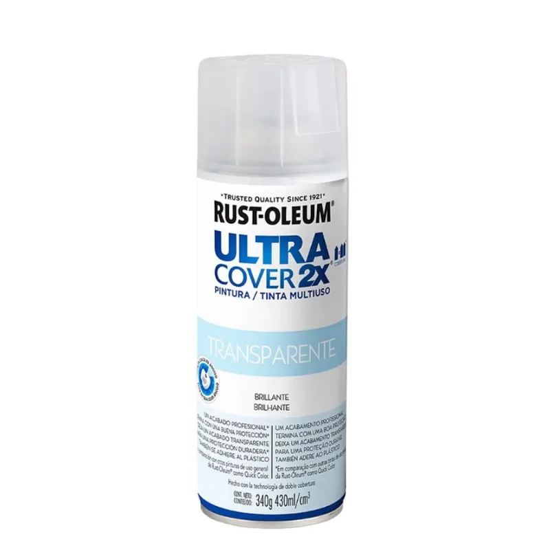 Tinta Spray Ultra Cover 2x Transparente Brilhante 340g Viapol