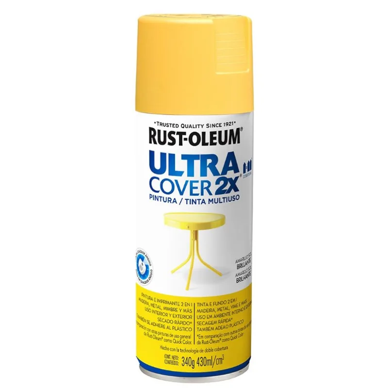 Tinta Spray Ultra Cover 2x Amarelo Sol Brilhante 340g Viapol