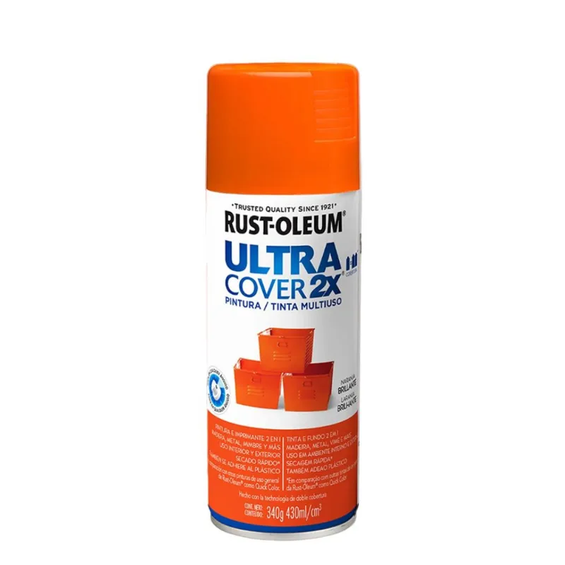 Tinta Spray Ultra Cover 2x Laranja Brilhante 340g Viapol