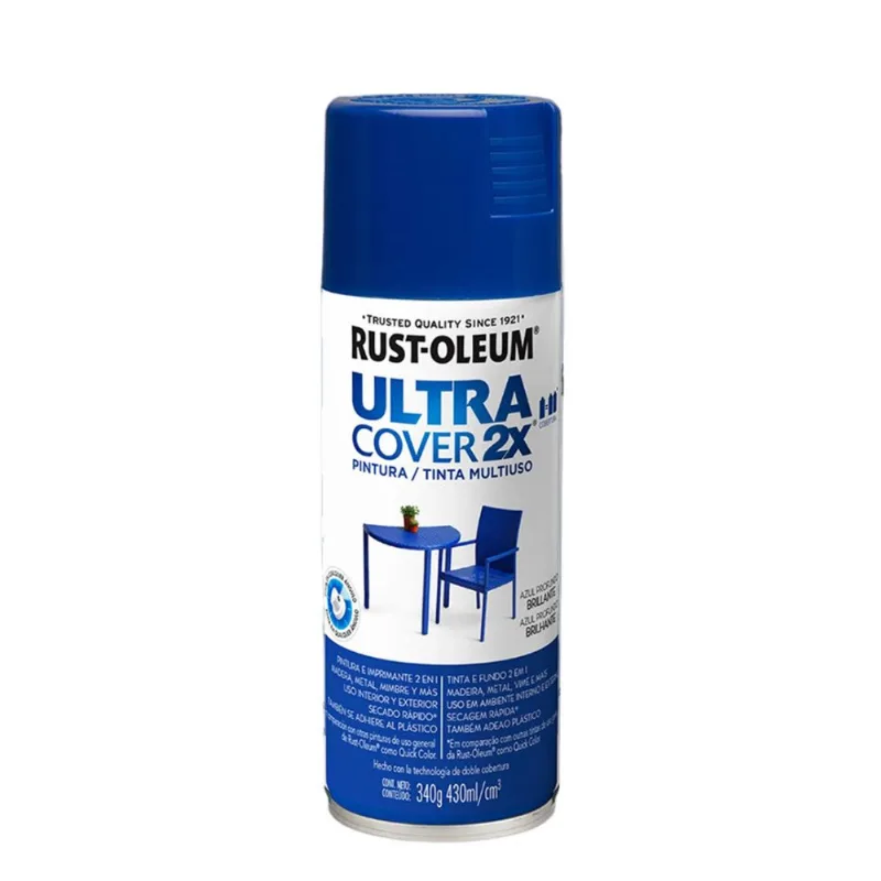 Tinta Spray Ultra Cover 2x Azul Profundo Brilhante 340g Viapol