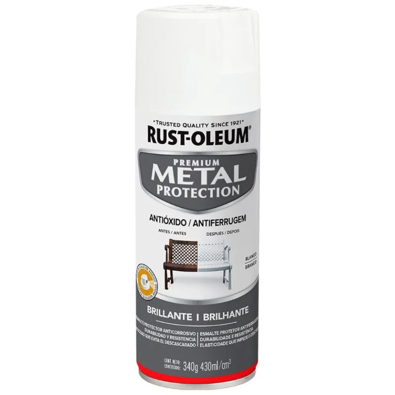 Tinta Spray Metal Protection Branco Brilhante 340g Viapol