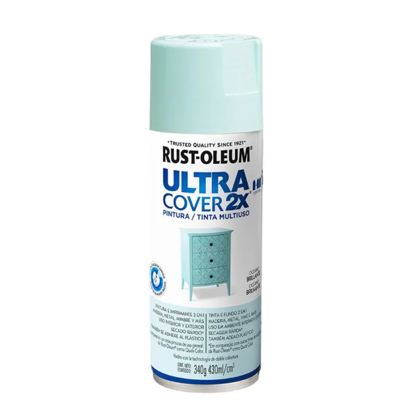 Tinta Spray Ultra Cover 2x Azul Oceano Brilhante 340g Viapol