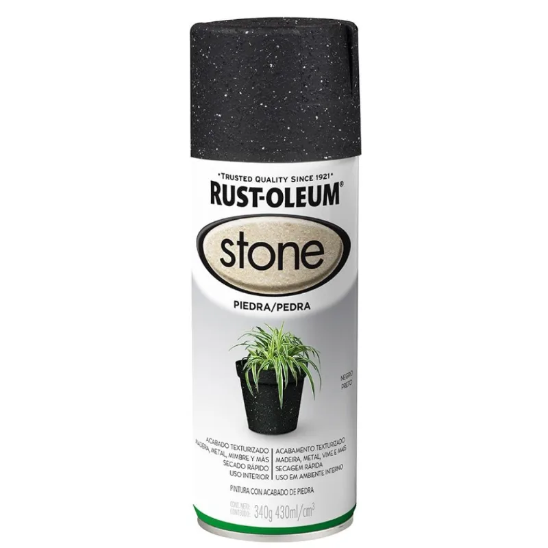 Tinta Spray Stone Pedra Preto 340g Viapol