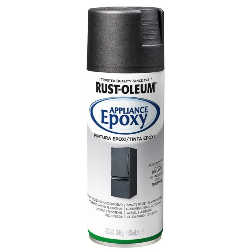 Tinta Spray Specialty Epoxi Aço Inoxidável Preto 340g Viapol