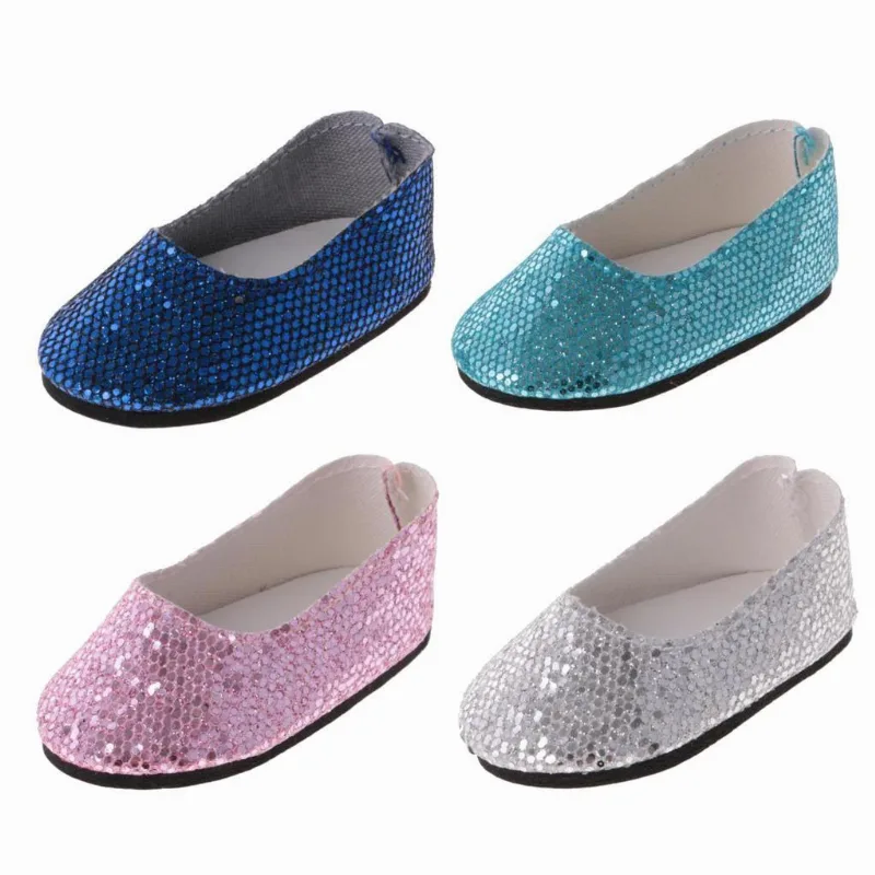 4 Pares De Sapatos De Lantejoulas Para Bonecas Wellie Wisher De 14 "