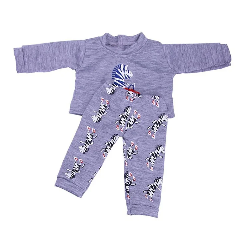 Boneca Casual Bonito Zebra Padrão Roupa De Dormir Para 18''