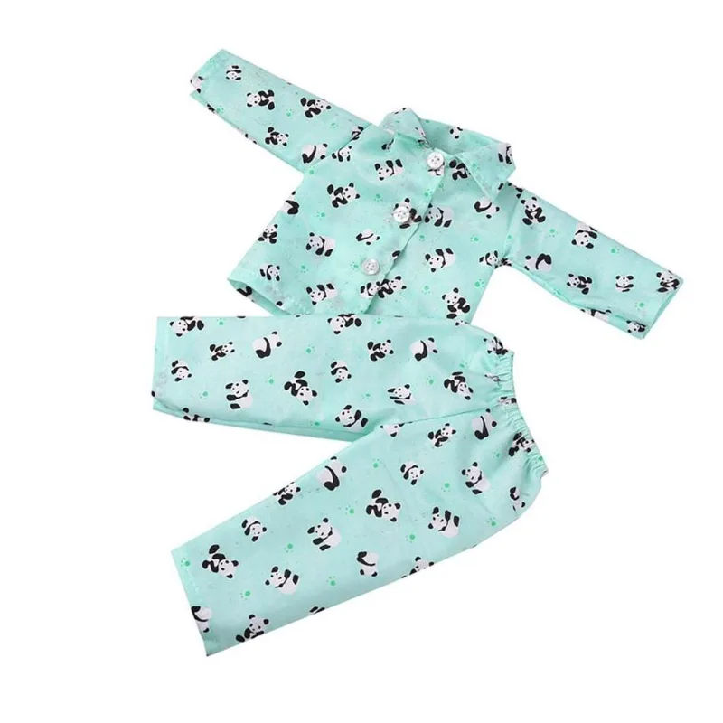 Boneca Adorável Com Padrão De Panda E Roupa De Dormir Para Bonecas De 18"