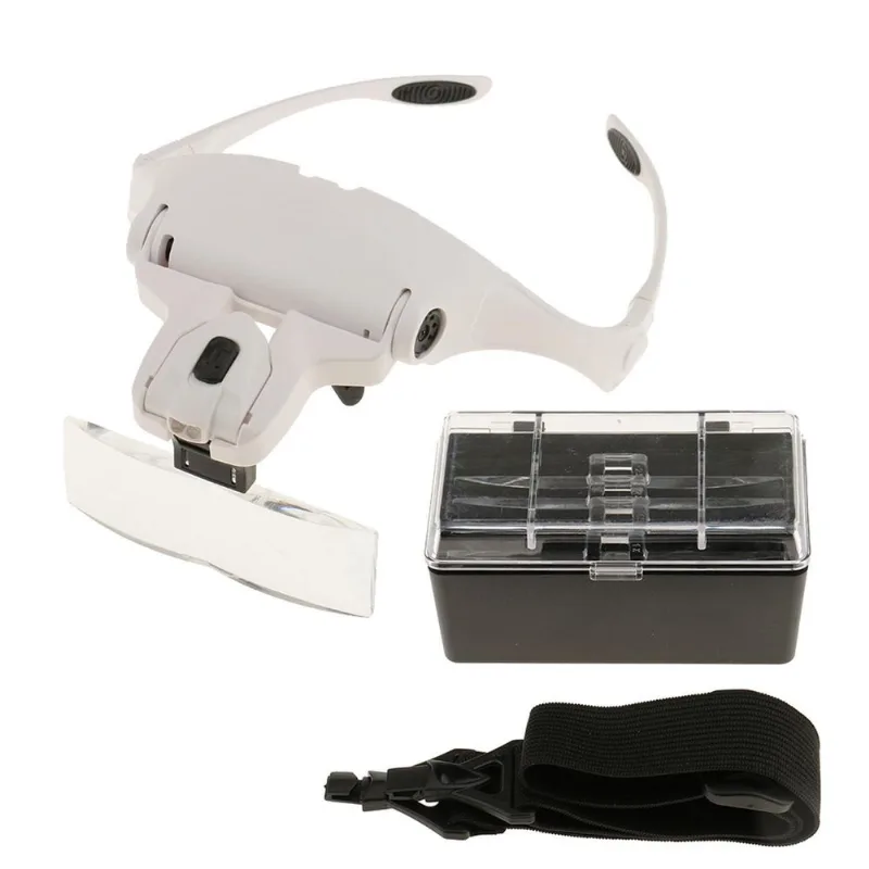 5 Lentes Faixa De Cabeça Lâmpada Led Luz De Cabeça Lupa De Joalheiro