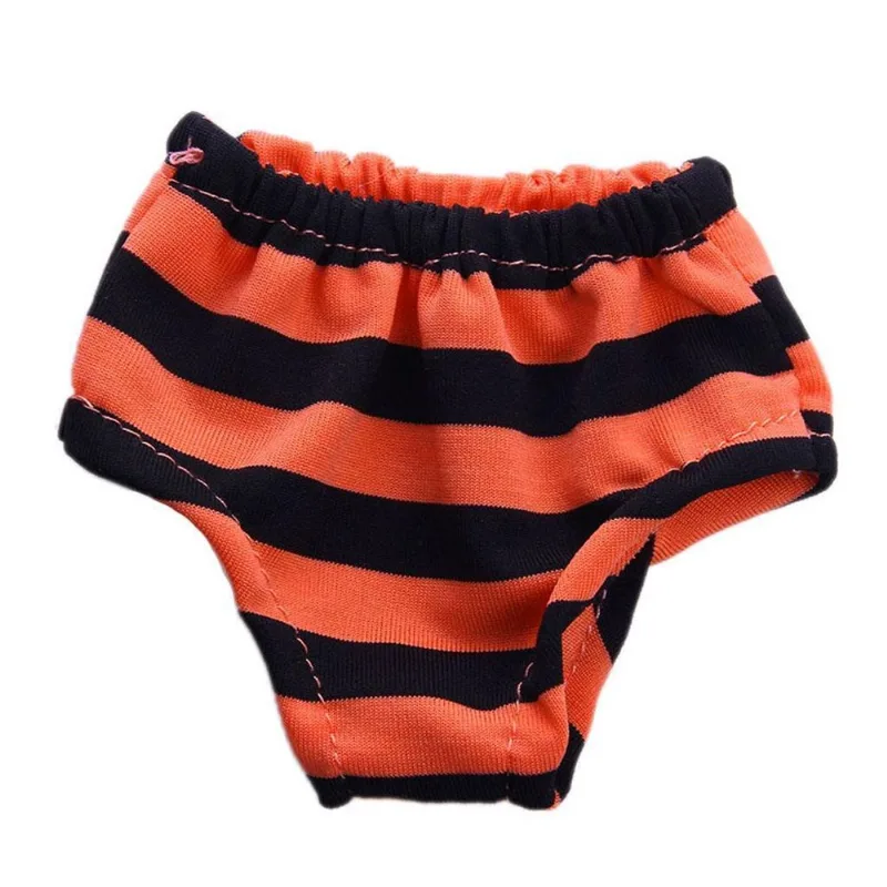 Cuecas De Roupa Íntima Listradas Para Boneca 18'' Laranja
