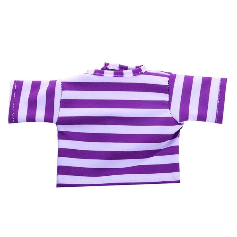 Fashion Doll Clothes Striped T-shirt For 18'' Dolls Roxo