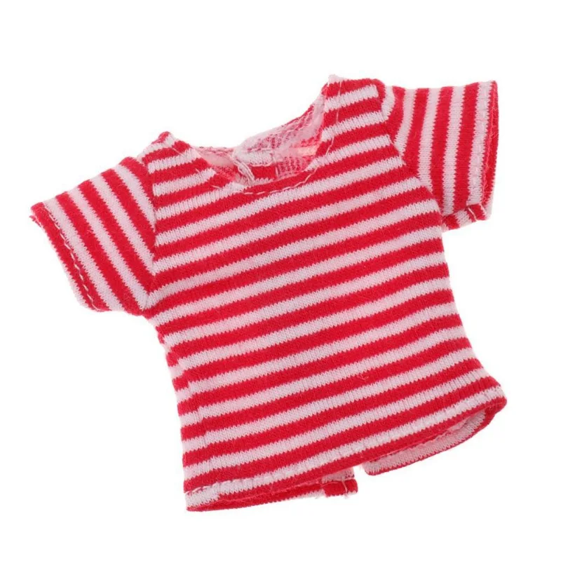 Camisa Listrada De Manga Curta Para Boneca Blythe
