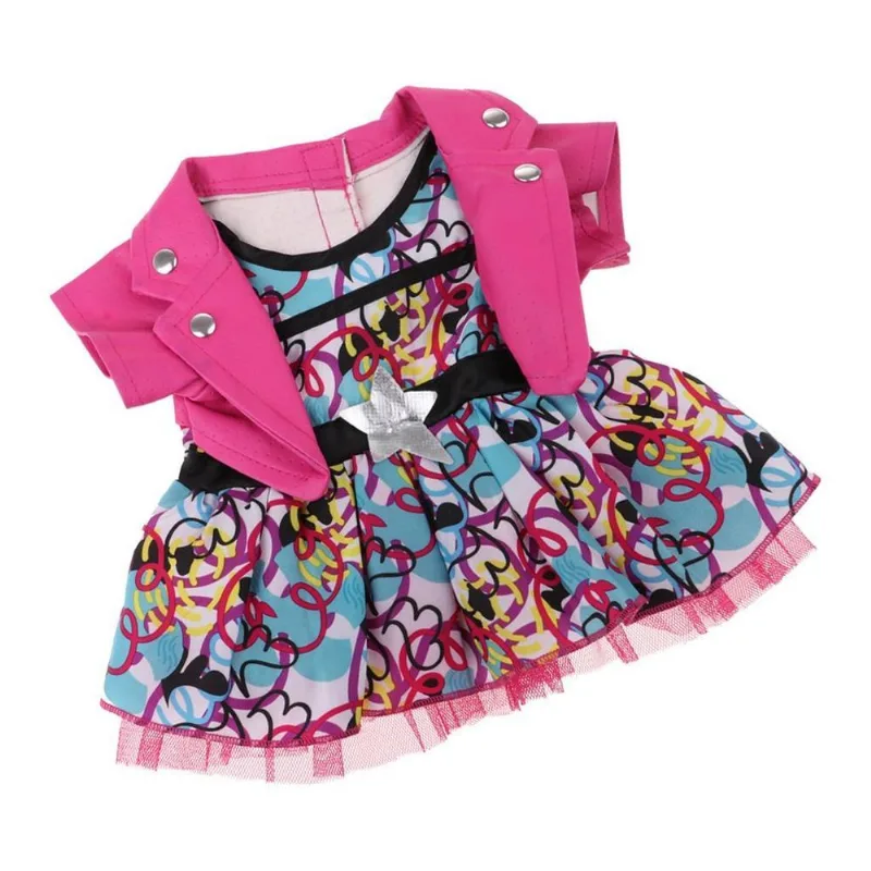 Roupas De Boneca Saia De Flor Rosa Falsa De Duas Peças Para 18''