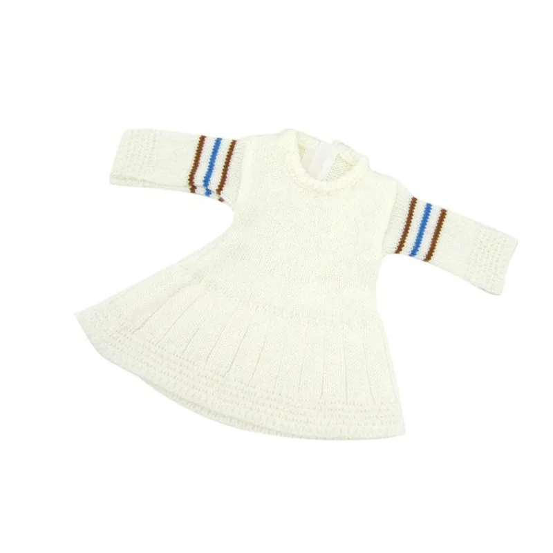 Lindo Vestido De Inverno De Malha Branca Para Boneca 18''