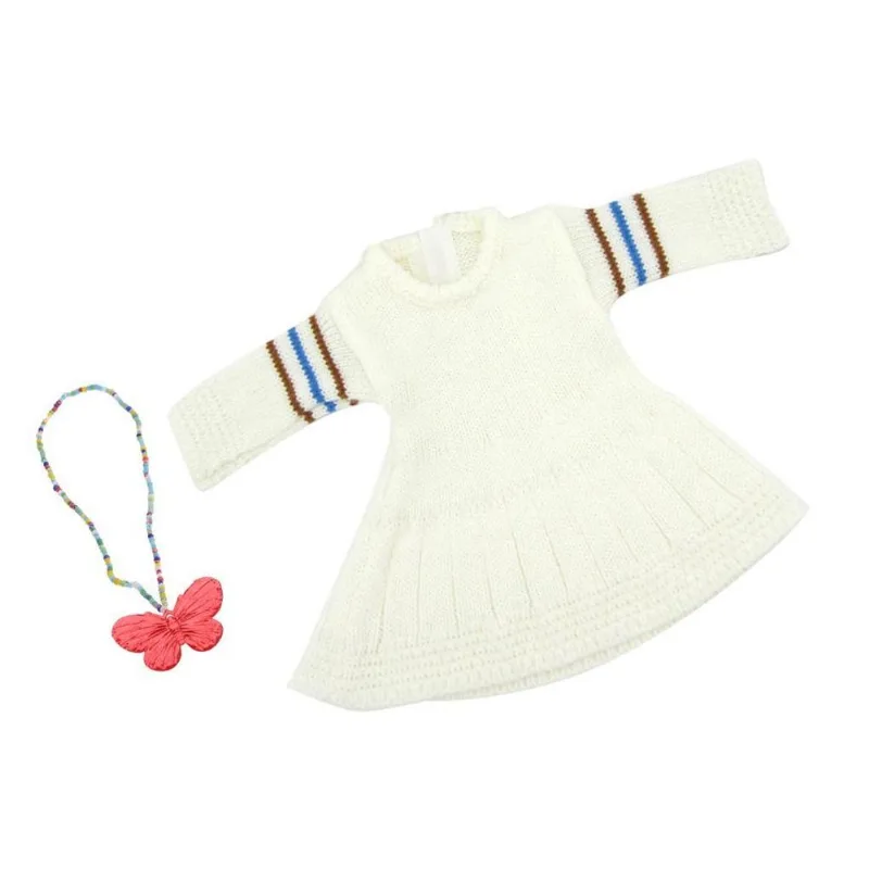 Conjunto De Roupas De Inverno Bonecas Vestido De Lã E Colar Para 18 Polegadas