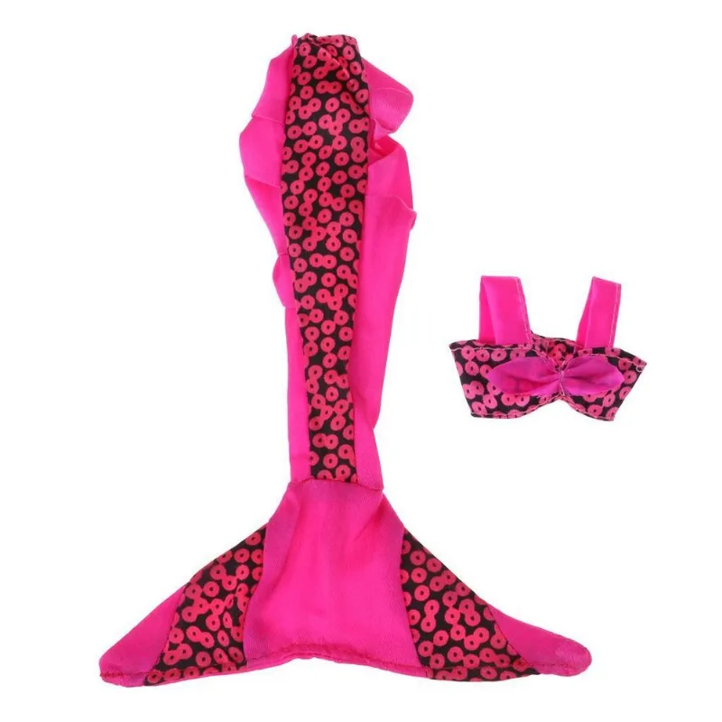 Roupas De Boneca Vestido De Cauda De Sereia E Sutiã Fofo Para Bonecas Barbie