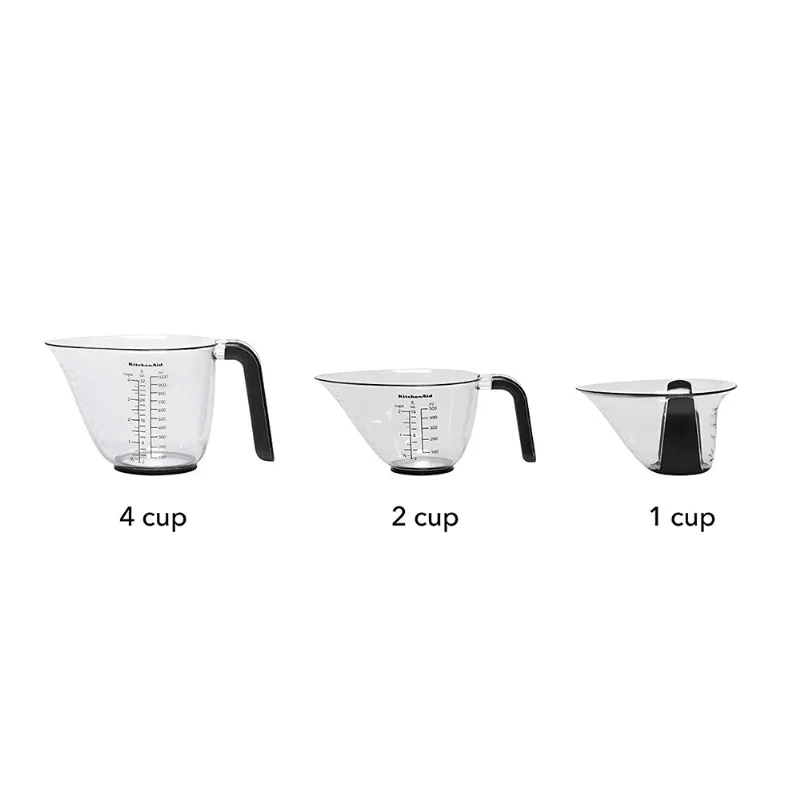 KIT 03 Jarras Medidoras Preta KIT 03 Jarras Medidoras Kitchenaid Preta