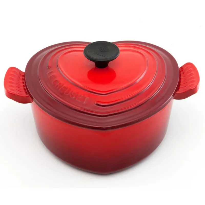PANELA LE CREUSET FORMATO CORAÇÃO EM FERRO FUNDIDO VERMELHO 20CM 25105020602460 - Le creuset