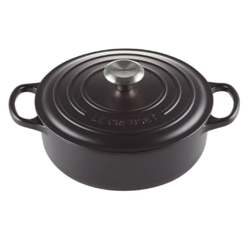 PANELA LE CREUSET RISOTTO SIGNATURE EM FERRO FUNDIDO 24CM BLACK MATTE 21179240000430 - Le creuset
