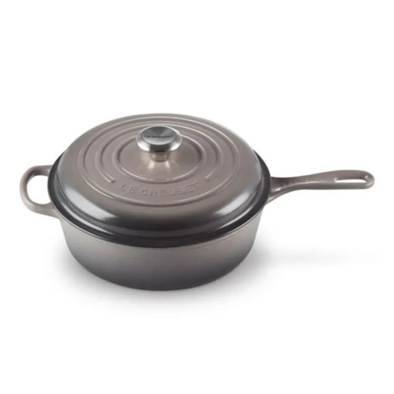 PANELA REDONDA LE CREUSET CASSADOU 26CM EM FERRO FUNDIDO FLINT 25079264442422 - Le creuset