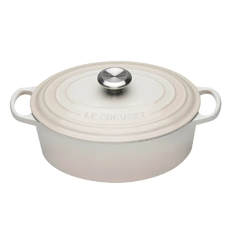 PANELA OVAL LE CREUSET SIGNATURE 35CM EM FERRO FUNDIDO MERINGUE 21178357164430 - Le creuset