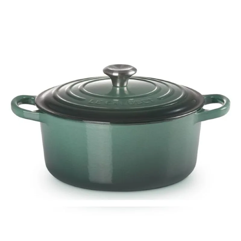 PANELA REDONDA LE CREUSET SIGNATURE 18CM EM FERRO FUNDIDO VERDE ARTICHAUT 21177187954430 - Le creuset