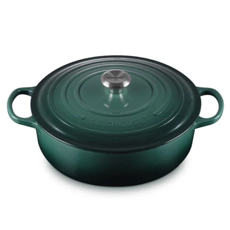 PANELA RISOTTO LE CREUSET SIGNATURE 30CM EM FERRO FUNDIDO VERDE ARTICHAUT 21179307954430 - Le creuset