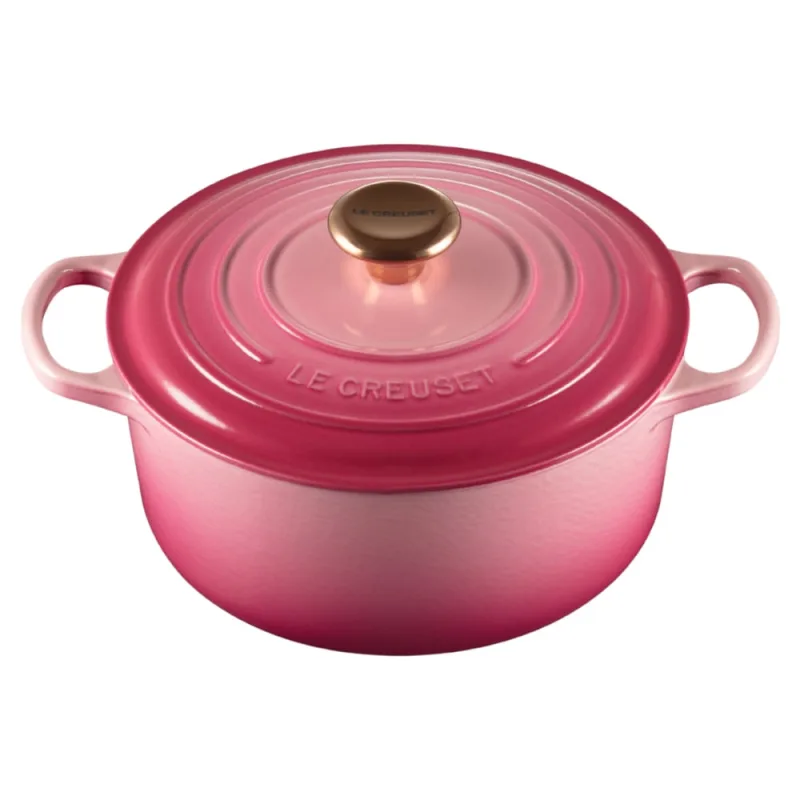 PANELA LE CREUSET REDONDA SIGNATURE 24CM EM FERRO ESMALTADO ROSA BERRY 21177244394445 - Le creuset