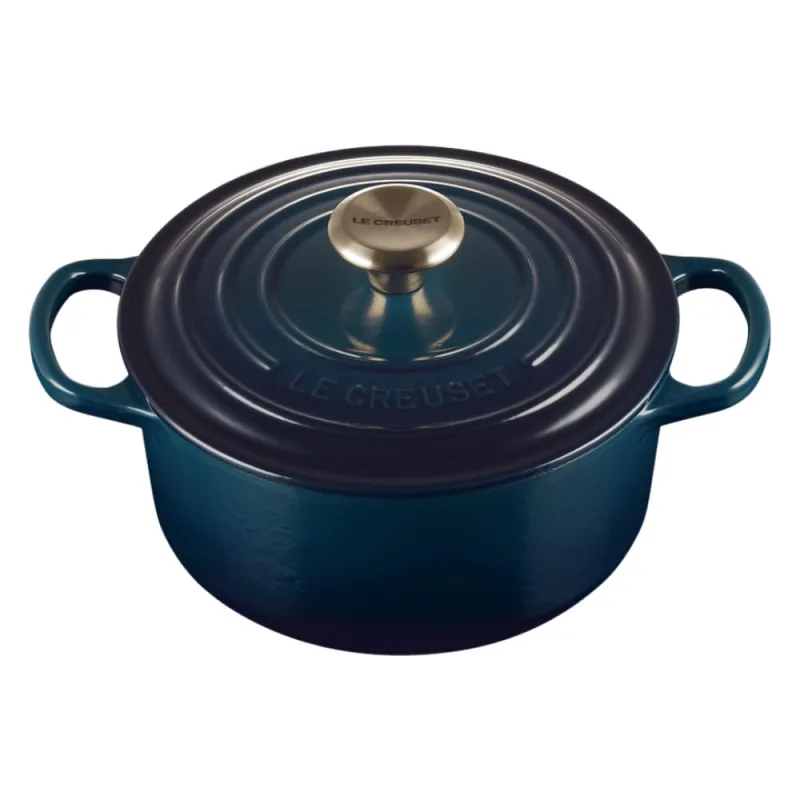 PANELA REDONDA LE CREUSET 18CM SIGNATURE AZUL AGAVE 21177184220450 - Le creuset