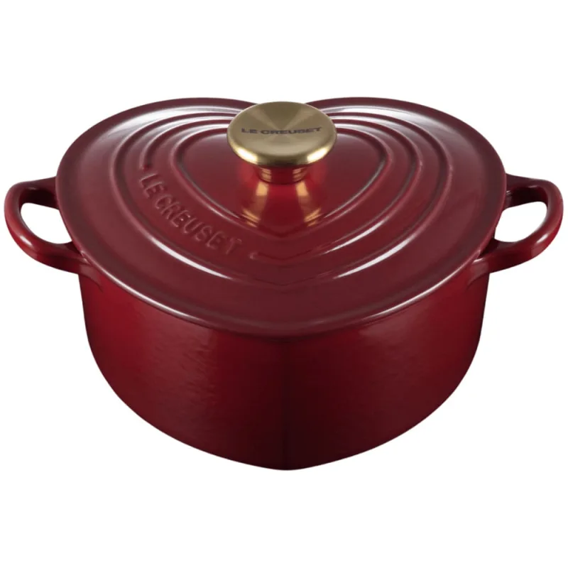 PANELA LE CREUSET CORAÇÃO TRADITION EM FERRO FUNDIDO VERMELHO RHONE 20CM 21401209494442 - Le creuset