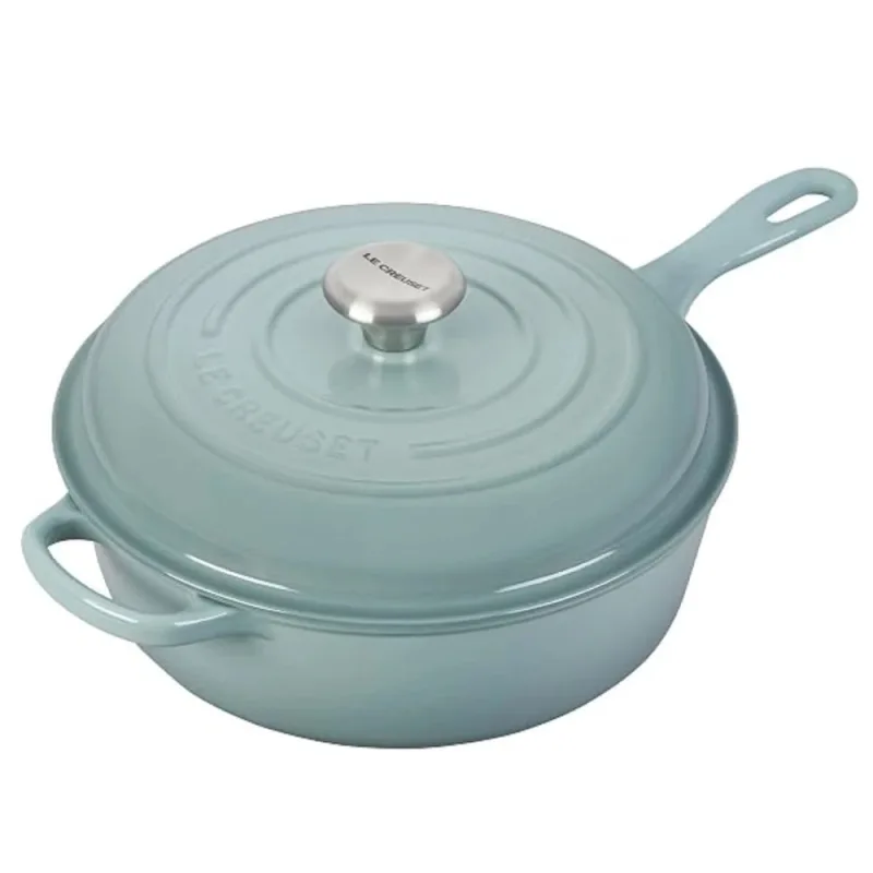 PANELA REDONDA LE CREUSET CASSADOU 26CM EM FERRO FUNDIDO SEA SALT 21079267174430 - Le creuset