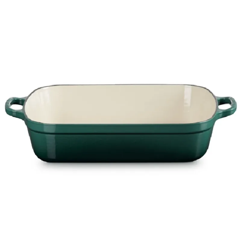 TRAVESSA RETANGULAR LE CREUSET SIGNATURE 37CM EM CERÂMICA VERDE ARTICHAUT 20184377954422 - Le creuset