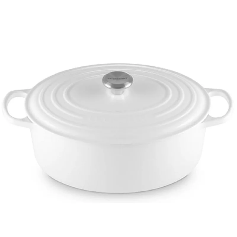 PANELA OVAL LE CREUSET SIGNATURE 33CM EM FERRO FUNDIDO BRANCO 21178330101430 - Le creuset