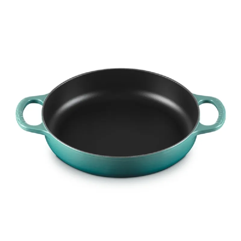 PANELA REDONDA LE CREUSET EVERYDAY SIGNATURE 28CM EM FERRO FUNDIDO BLEU RIVIERA 20331280990422 - Le creuset
