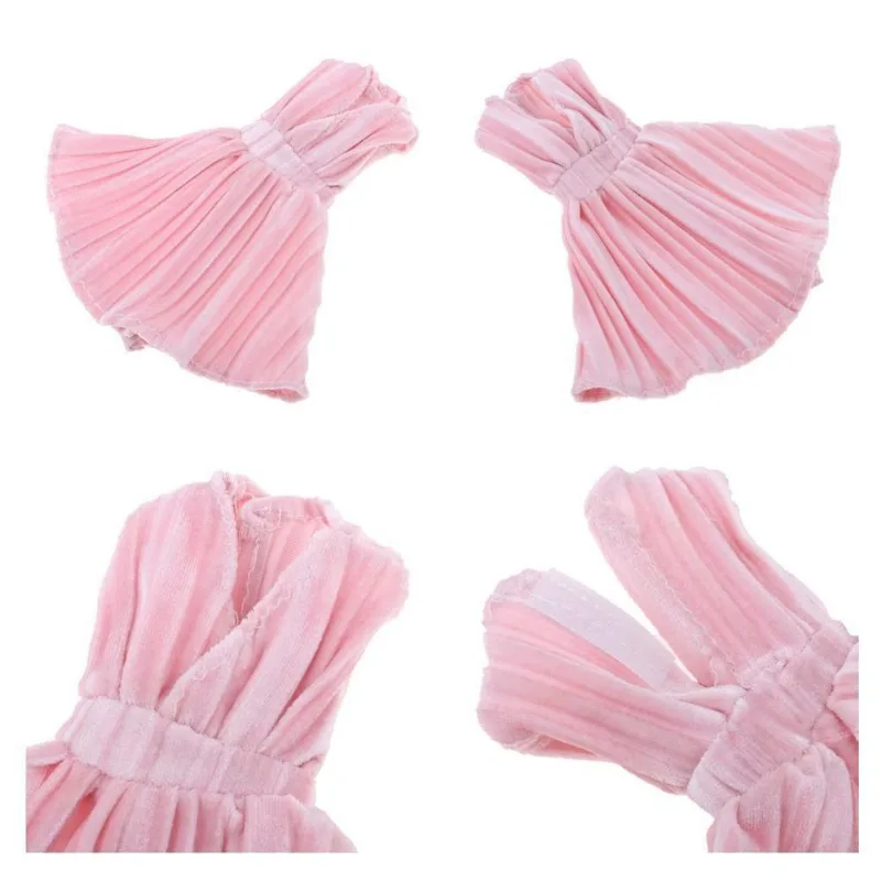 2 Peças De Roupas De Boneca Vestido De Festa Com Gola Mini V Para Boneca