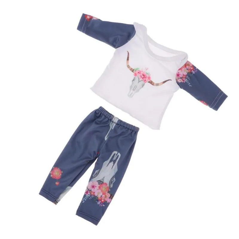 2 Peças De Roupa Estampada Para Acessórios De Boneca De 18 Polegadas