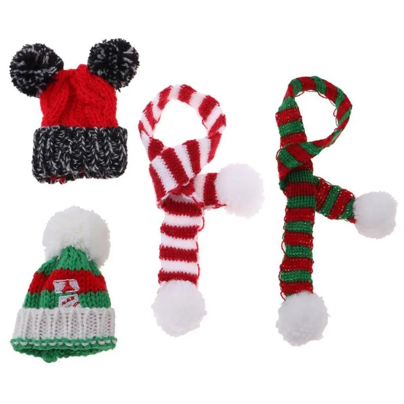 Conjunto De 2 Bonecas Com Chapéu De Natal E Lenço De Malha De Inverno