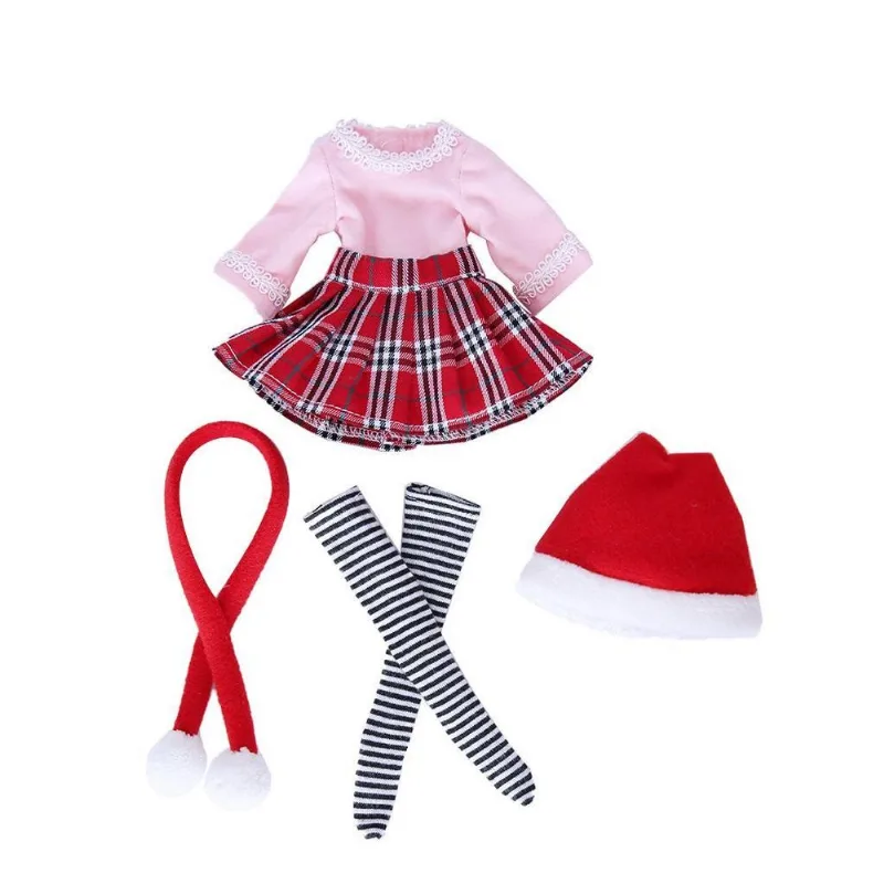 Conjunto De Roupas De Natal De Boneca Adorável Para Boneca De Menina 1/6 Bjd