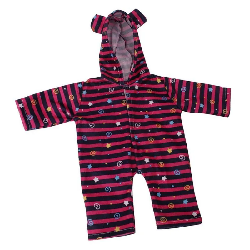 Conjunto De Pijama Estampado Riscas Adorável Para Acessório De Boneca